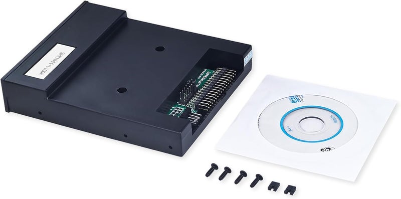 Flylin USB Floppy Drive Emulator, SFR1M44-U100K 3.5 Inch 1.44MB SSD Simulation Floppy Disk Drive Emulator Plug, Flash Disk Floppy Drive Emulator and CD Screws for Musical Keyboad(Black) - Image 1